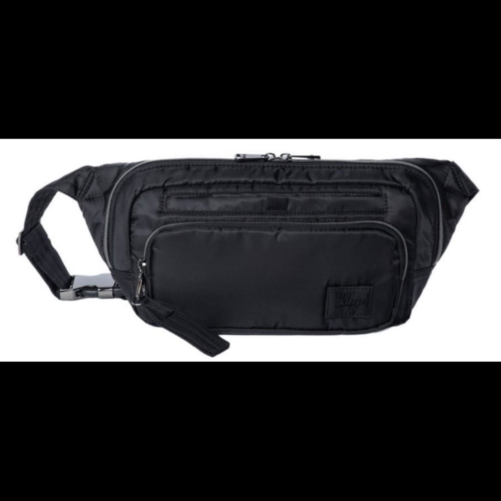 Lug Hitch Crossbody Sling Bag Black Hip Bag Fanny Pack Built in Wallet RFID